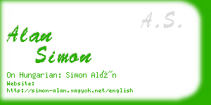 alan simon business card